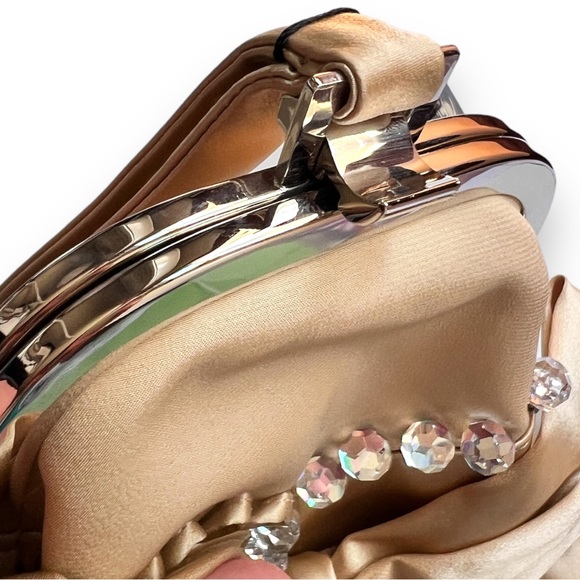 Inge Christopher Satin Beaded Clutch Mini Purse Bow - Picture 6 of 11